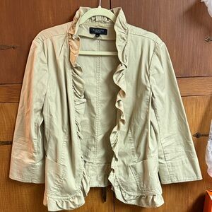 Talbots Women's Cream Ruffle Blazer